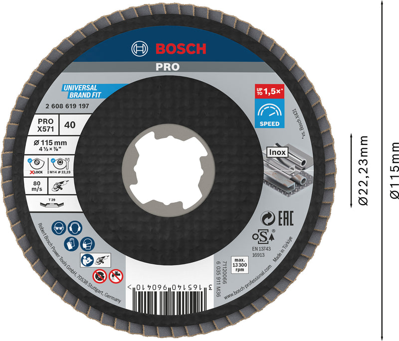 Disco de aba Bosch BfM,115,G40,X-Lock