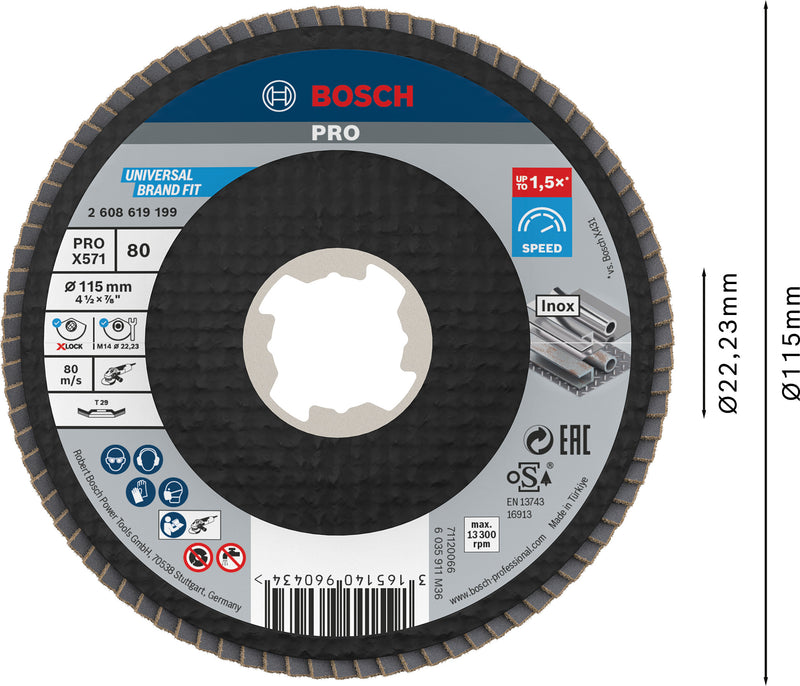 Disco de aba Bosch BfM,115,G80,X-Lock