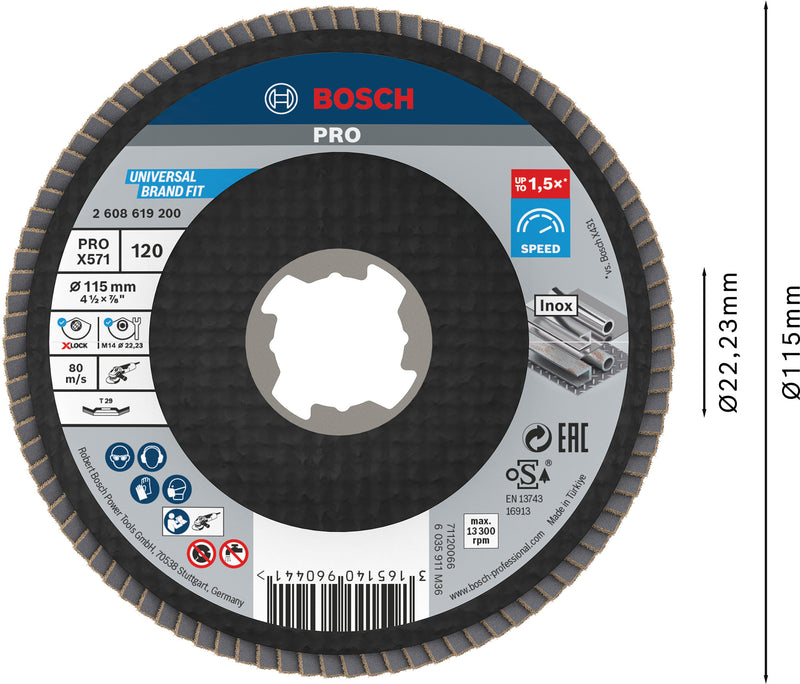 Bosch Flap Disc BfM,115,G12,X-Lock