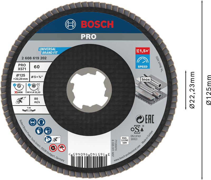 Bosch Flap Disc BfM,125,G60,X-Lock
