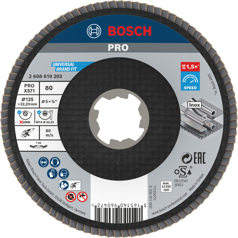 Bosch Flap Disc BfM,125,G80,X-Lock