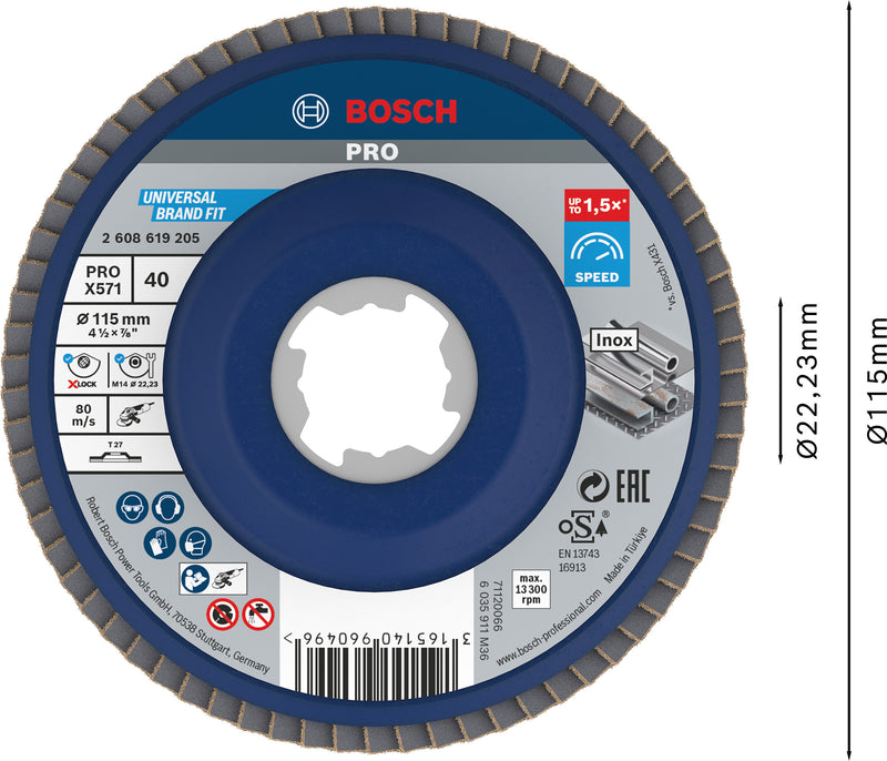 Bosch Flap Disc BfM,115,G40,X-Lock