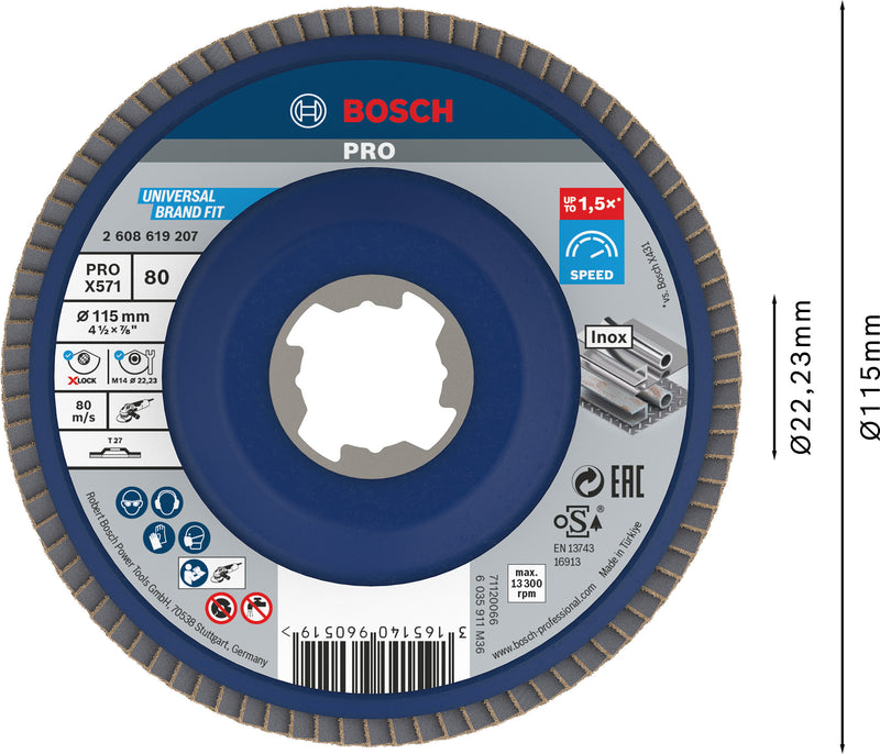 Disco de aba Bosch BfM,115,G80,X-Lock