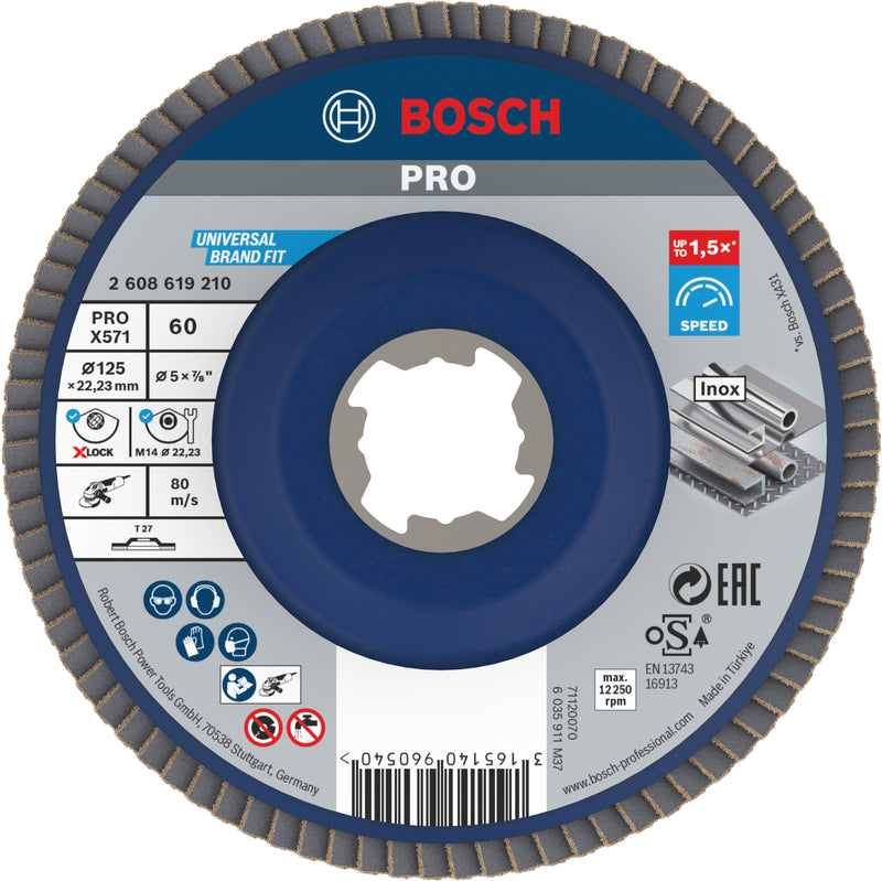 Bosch Flap Disc BfM,125,G60,X-Lock
