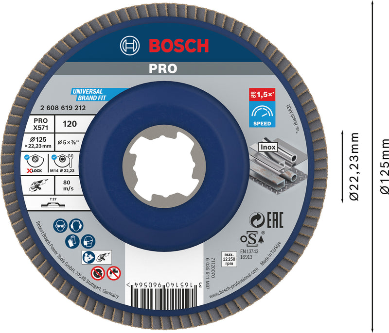 Disco de aba Bosch BfM,125,G12,X-Lock