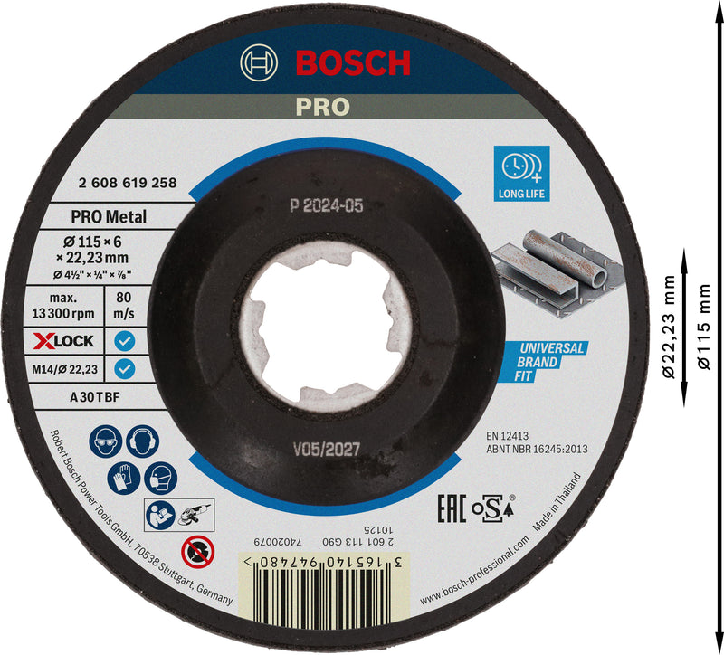 Disco de desbaste Bosch X-LOCK Expert &gt;Metal