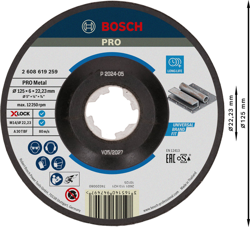 Bosch Grinding Disc X-LOCK Expert >Metal