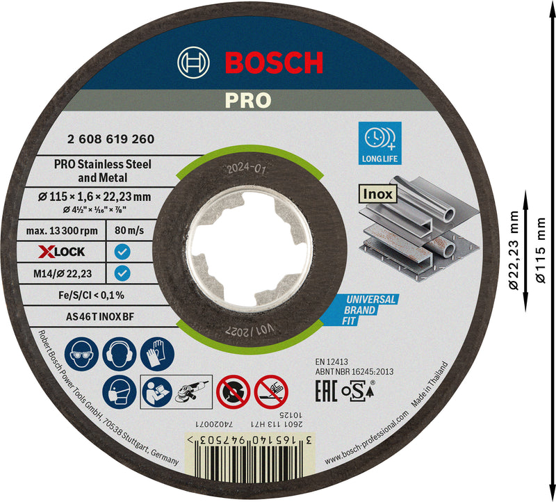 Disco de corte Bosch X-LOCK Expert &gt;Inox
