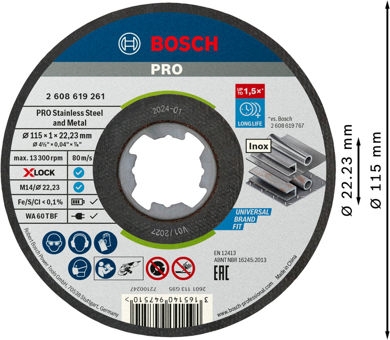 Bosch Cutting Disc X-LOCK Standard Inox