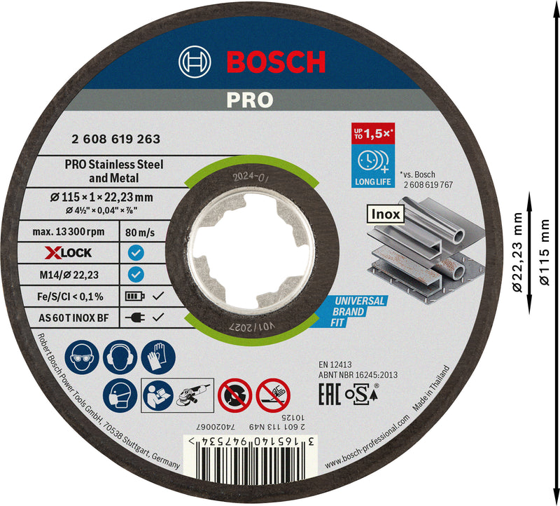 Bosch Cutting Disc X-LOCK Expert >Inox