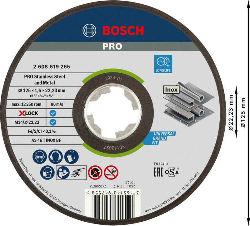 Bosch Cutting Disc X-LOCK Expert >Inox