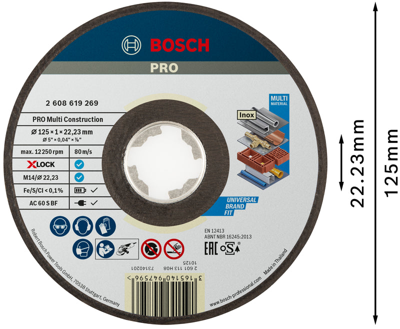 Bosch Cutting Disc X-LOCK Multi Constr.