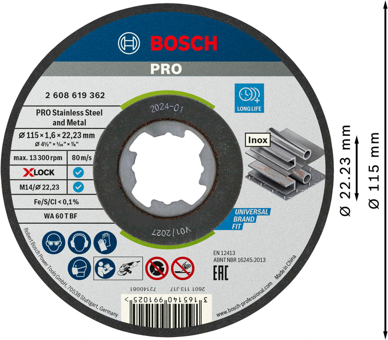 Bosch Cutting Disc X-LOCK Standard Inox