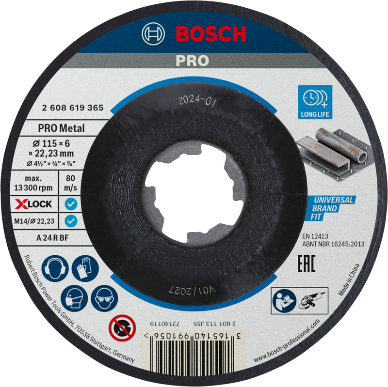 Bosch X-LOCK mola sbavo Std. para metal 115x6mm