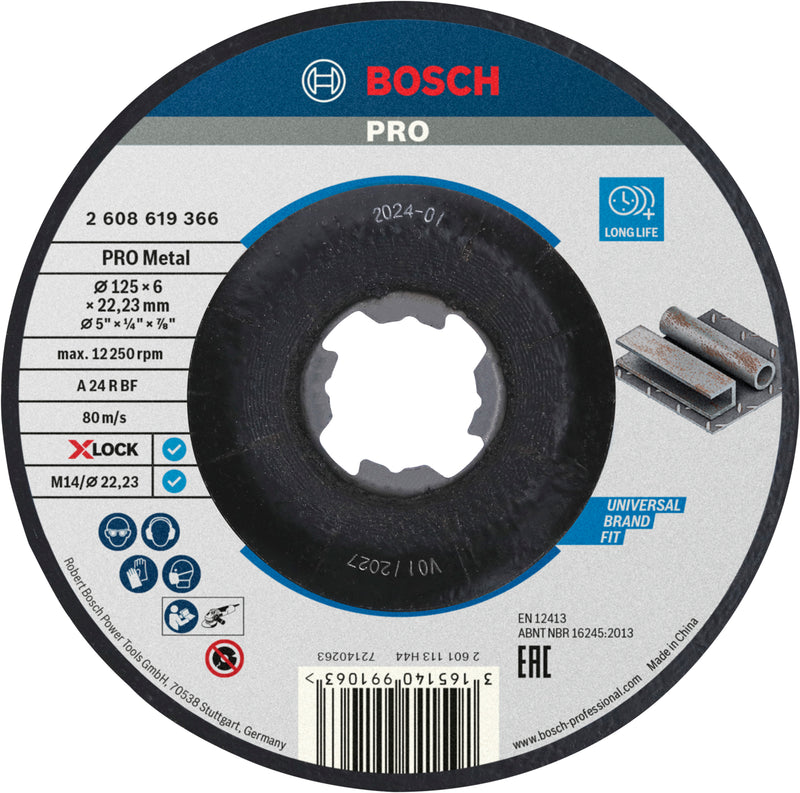 Disco de desbaste Bosch X-lock de 125 mm