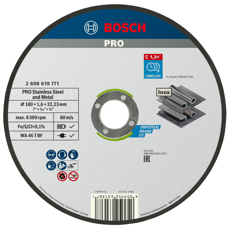 Bosch TS Std. for Inox 180x1.6x22.23 gerade