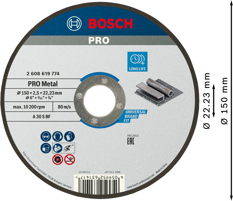 Bosch TS Std. para Metal 150x2,5x22,23 gerade