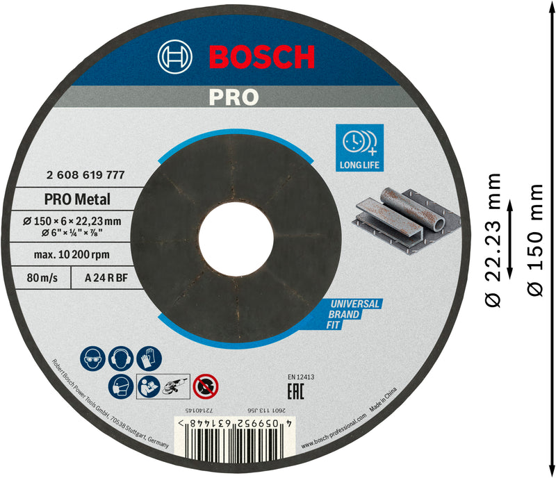 Bosch SS Std. para Metal 150x6x22,23 gekröpft