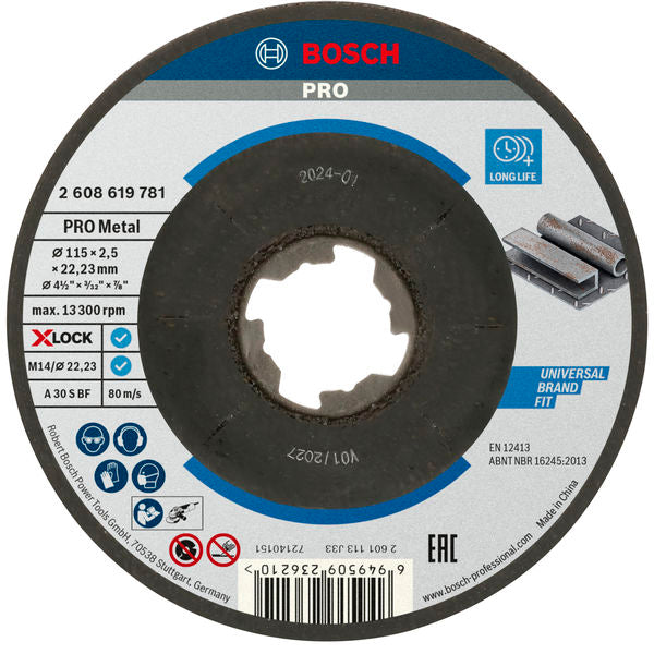 Bosch X-LOCK TS SfMetal 115x2,5x22,23 com tachas