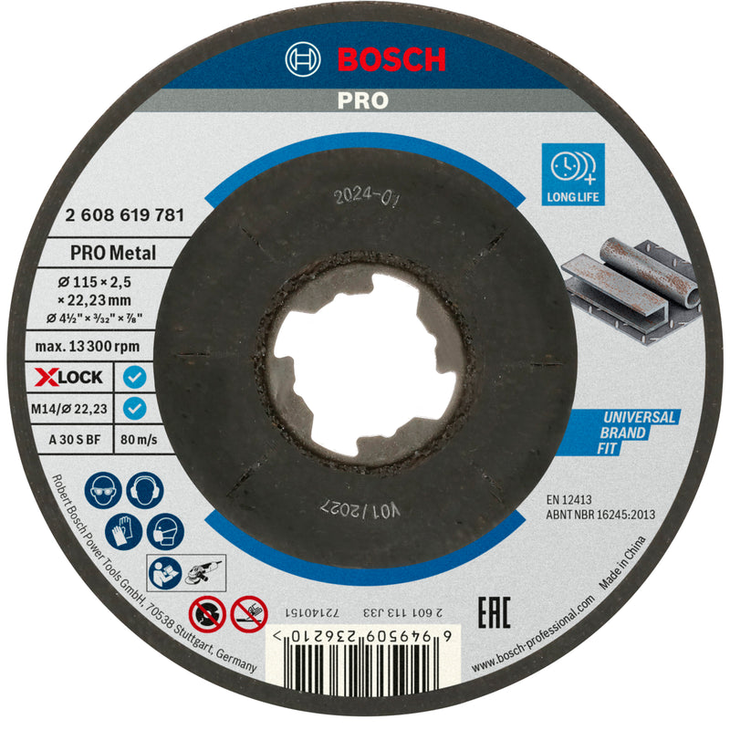 Bosch X-LOCK TS SfMetal 115x2,5x22,23 com tachas