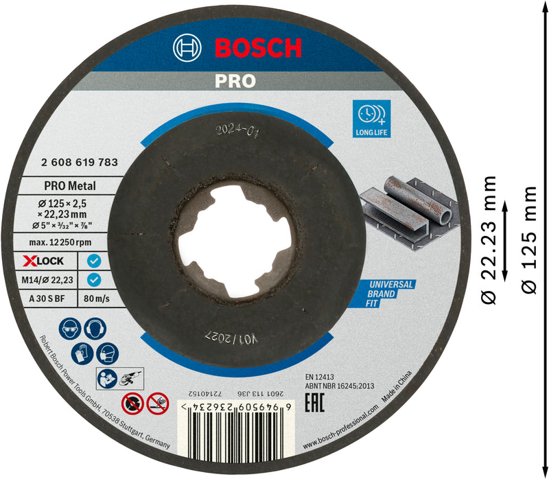 Bosch X-LOCK TS SfMetal 125x2.5x22.23 gekröpft