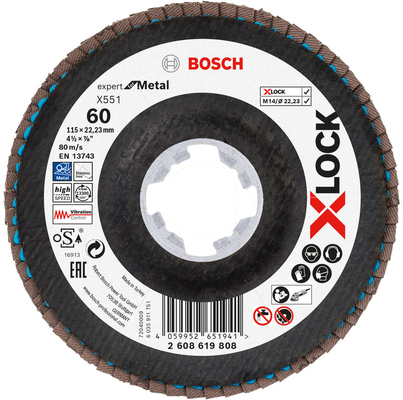 Disco Flap Bosch X551, especialista em metal, X-LOCK