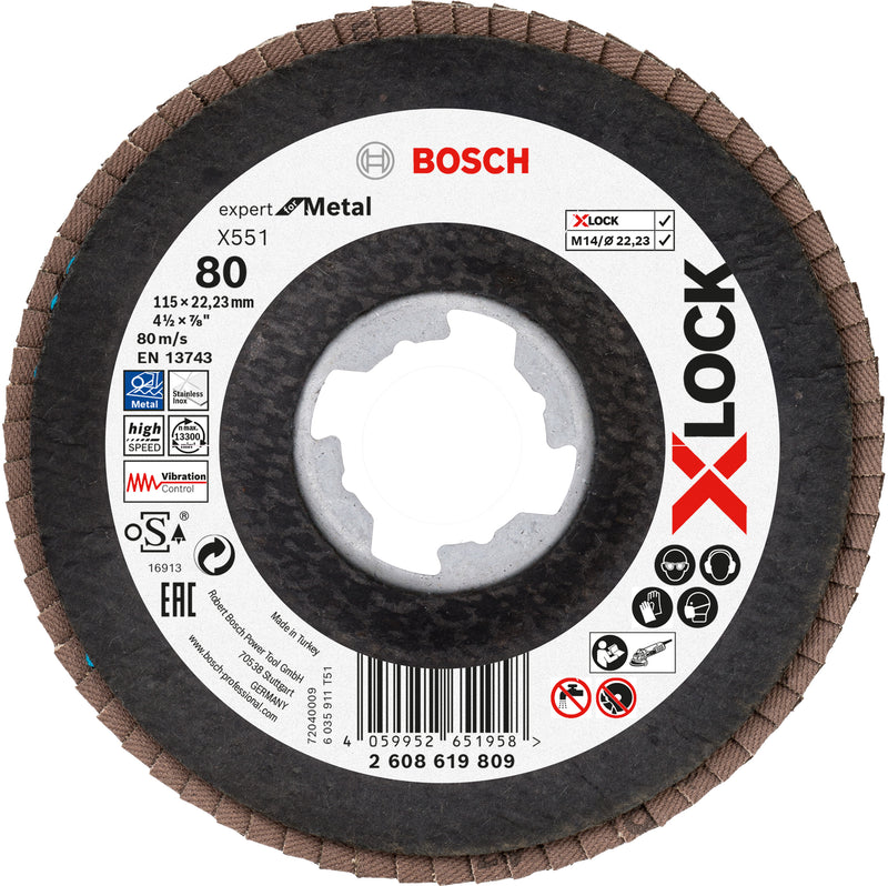 Disco Flap Bosch X551, especialista em metal, X-LOCK