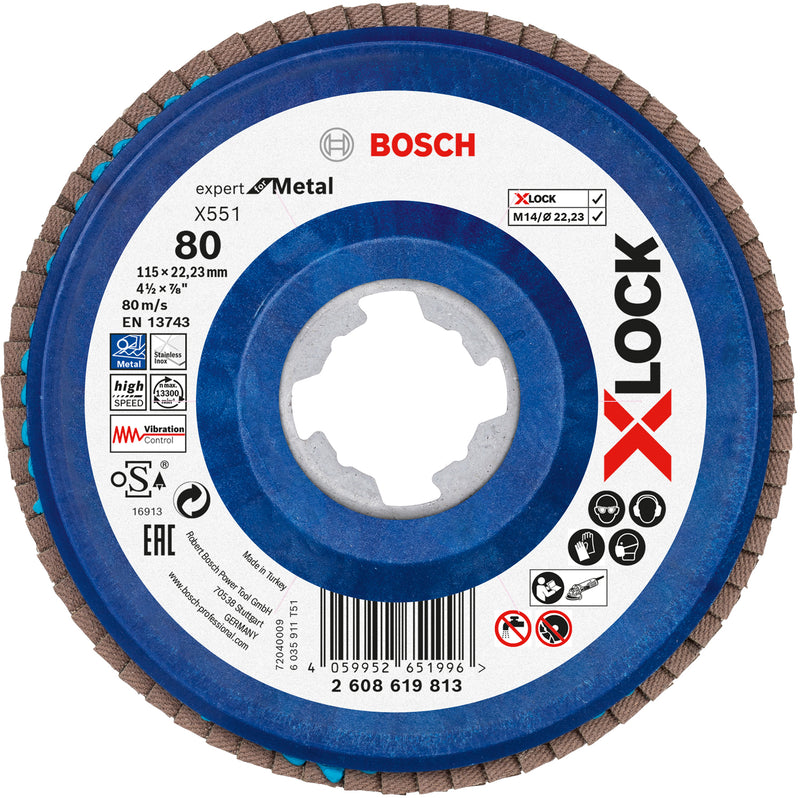 Discos de lijado Bosch (disco de láminas X551, Expert para metal, X-LOCK)