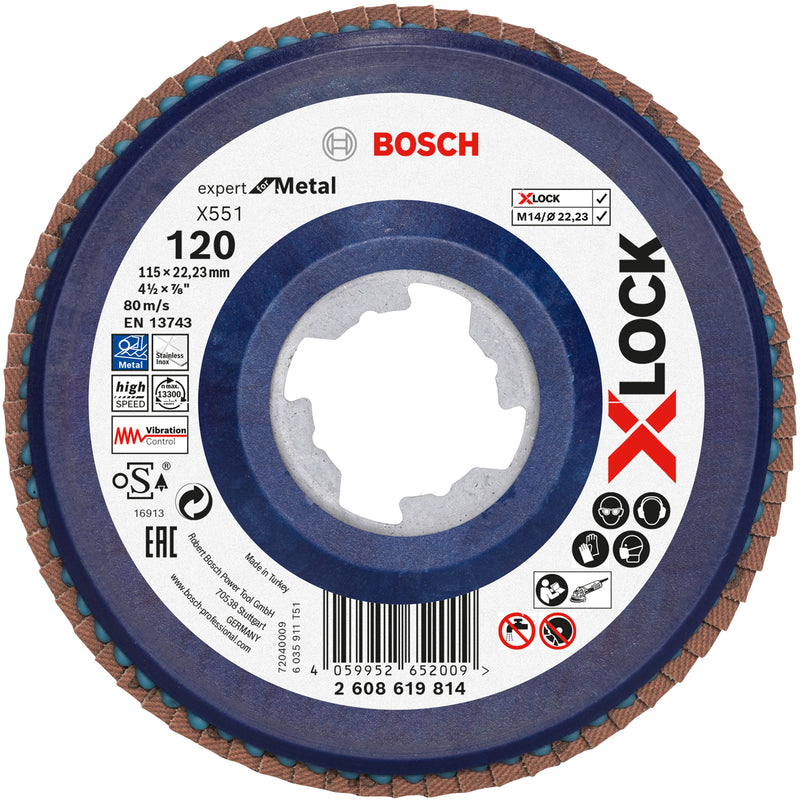 Discos de lixa Bosch Accessories (Disco de lamelas X551, Expert for Metal, X-LOCK)
