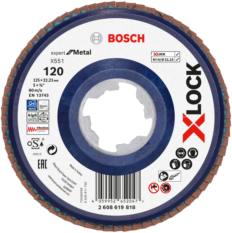 Discos de lixa Bosch Accessories (Disco de lamelas X551, Expert for Metal, X-LOCK)