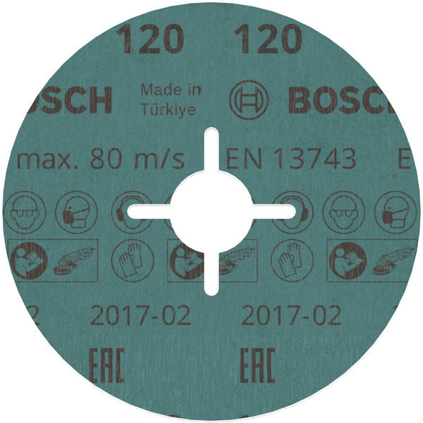 Disco de lixa de fibra Bosch BfM+I, 115 mm, G120