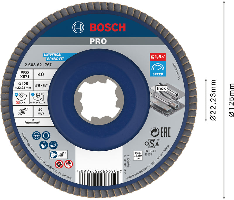 Bosch Flap Disc X-LOCK,BfM,125,G40