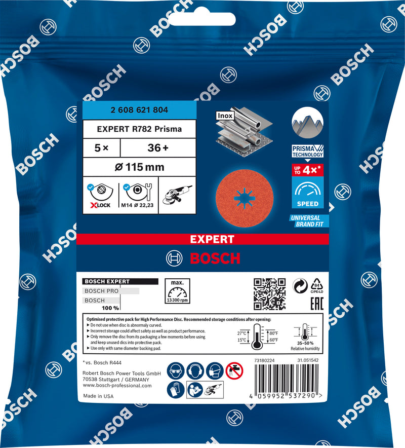 Disco de lixa de fibra Bosch EX R782,115,36+,5X