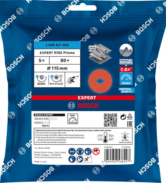 Disco de lixa de fibra Bosch EX R782,115,80+,5X