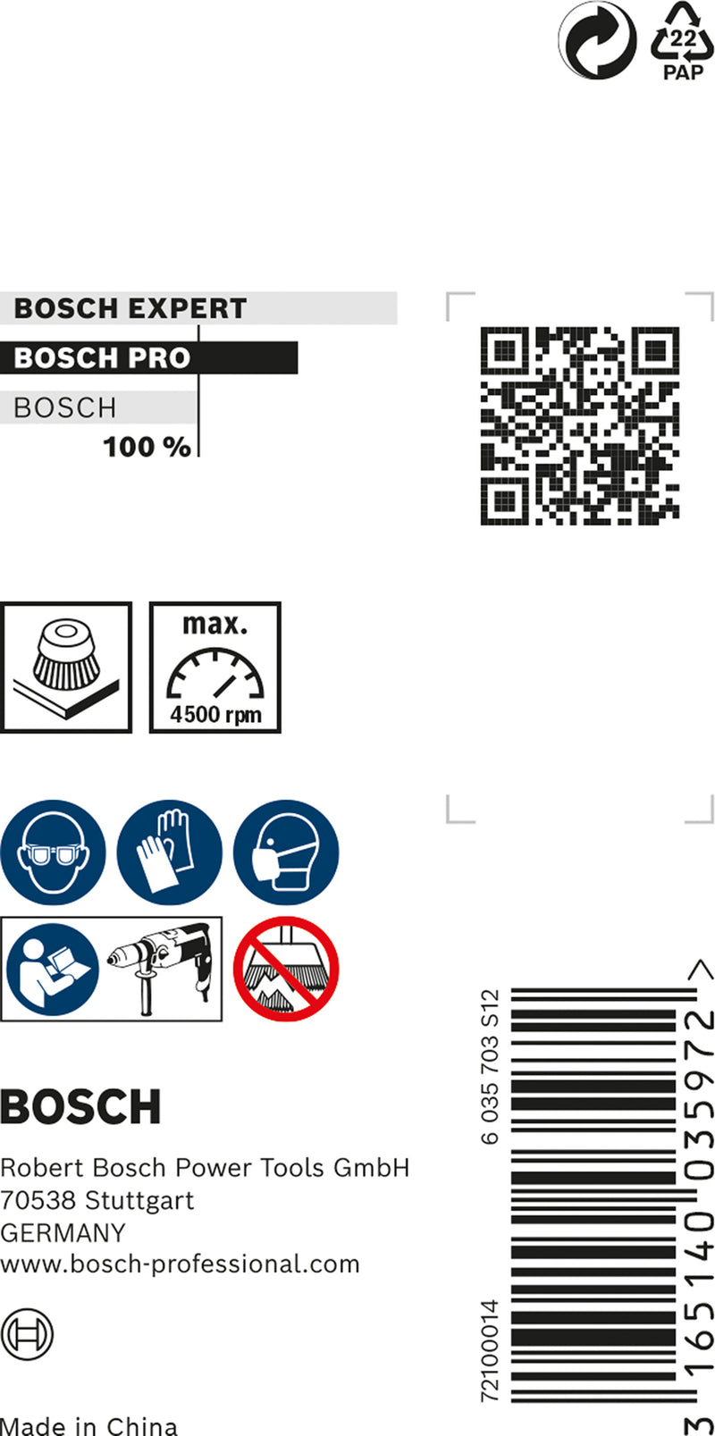 Bosch 6mm Shank Cup Brush 50mm Crimped Steel