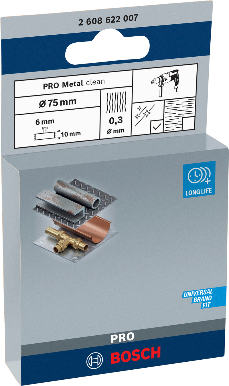 Bosch 6mm Shank Wire Wheel 75mm, Crimped,Steel