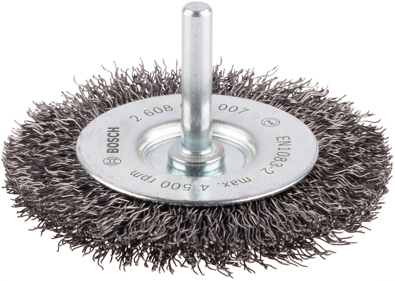 Bosch 6mm Shank Wire Wheel 75mm, Crimped,Steel