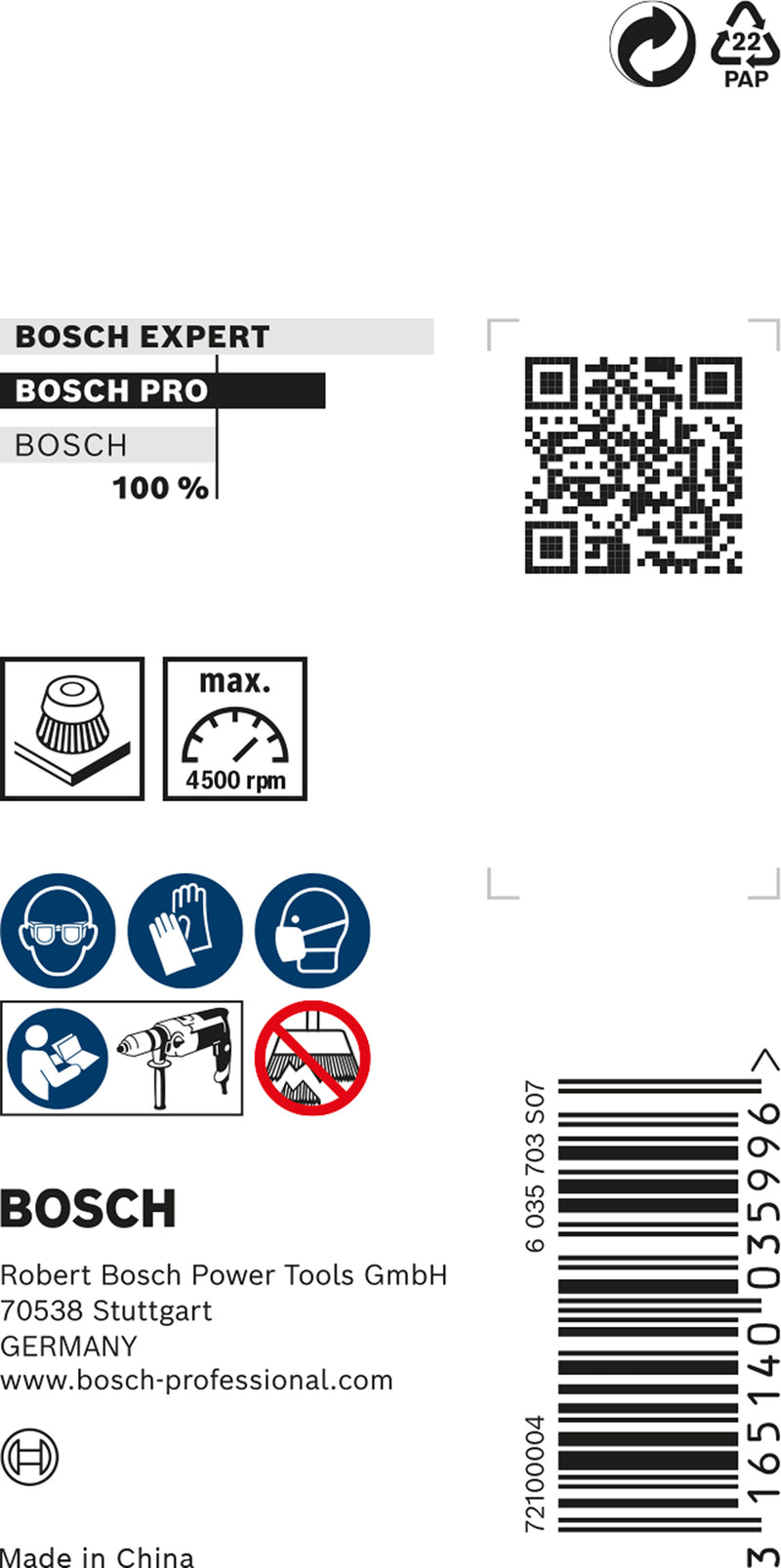 Bosch 6mm Shank Cup Brush 50mm Crimped Brass