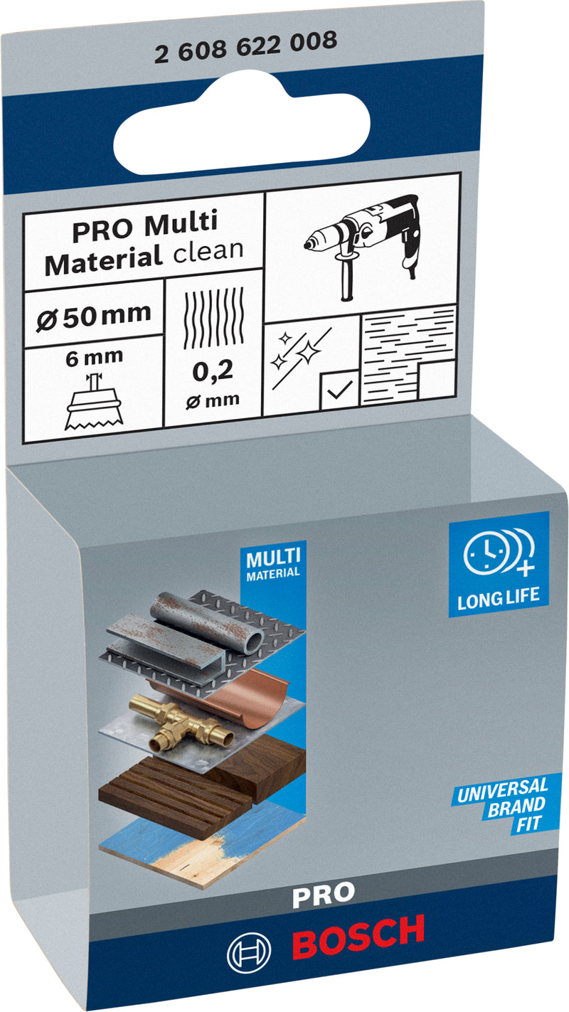 Bosch 6mm Shank Cup Brush 50mm Crimped Brass