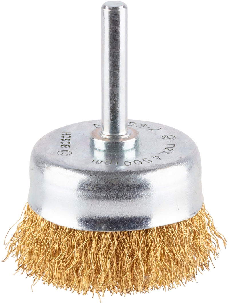 Bosch 6mm Shank Cup Brush 50mm Crimped Brass