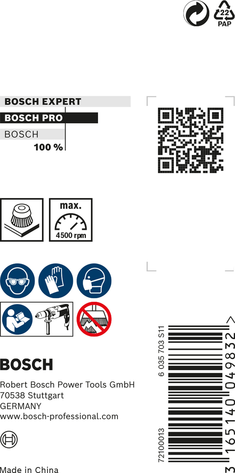 Bosch 6mm Shank Cup Brush 50mm Crimped Steel