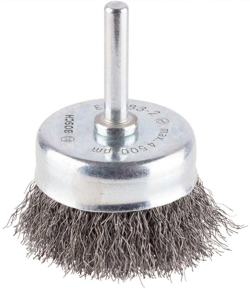 Bosch 6mm Shank Cup Brush 50mm Crimped Steel