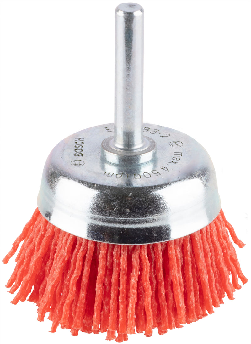Escova tipo copo Bosch com haste de 6 mm, 50 mm, nylon 1,1 mm