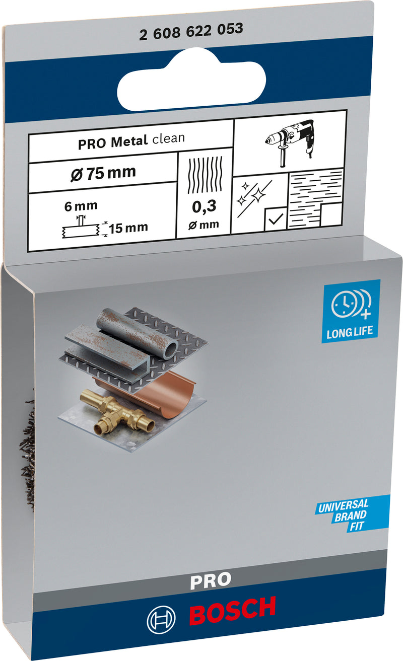 Bosch 6mm Shank Wire Wheel 75mm, Crimped,Steel