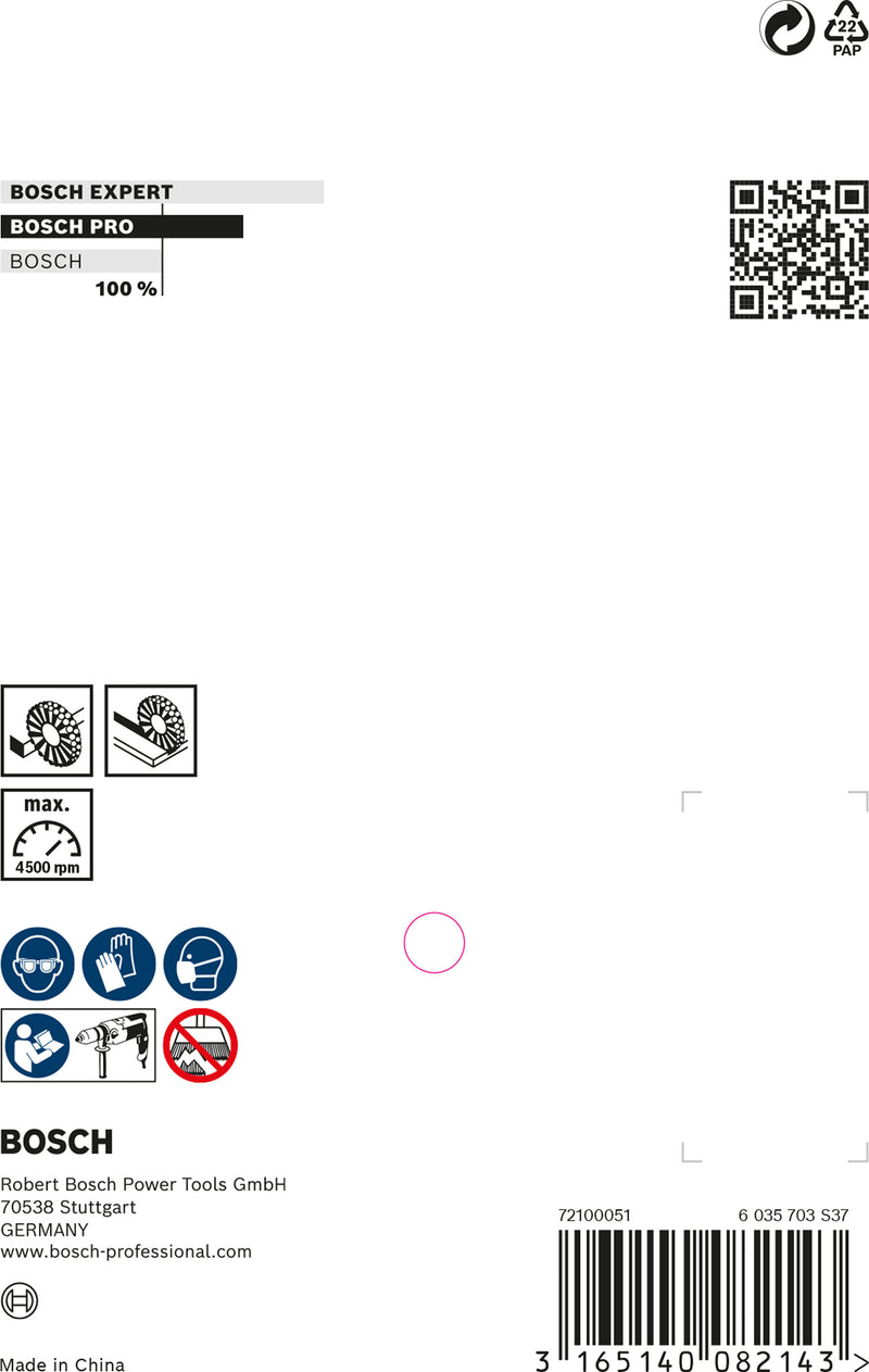 Bosch 6mm Shank Wire Wheel 75mm, Nylon 1.1mm