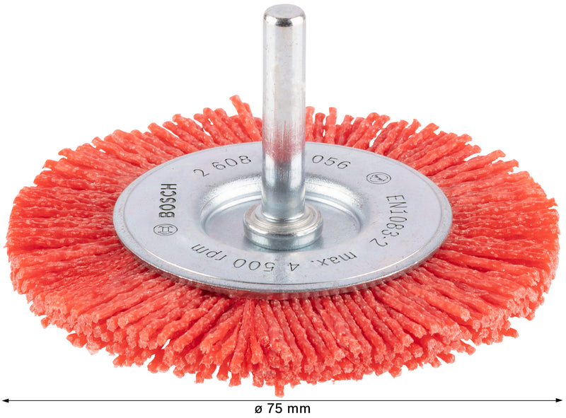 Bosch 6mm Shank Wire Wheel 50mm, Nylon 1.1mm