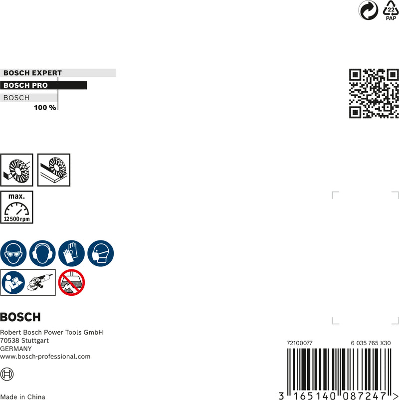 Bosch M14 Conical Brush 115mm Knotted, Steel