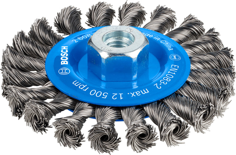 Bosch M14 Wire Wheel 115m Knotted 0.5mm Steel