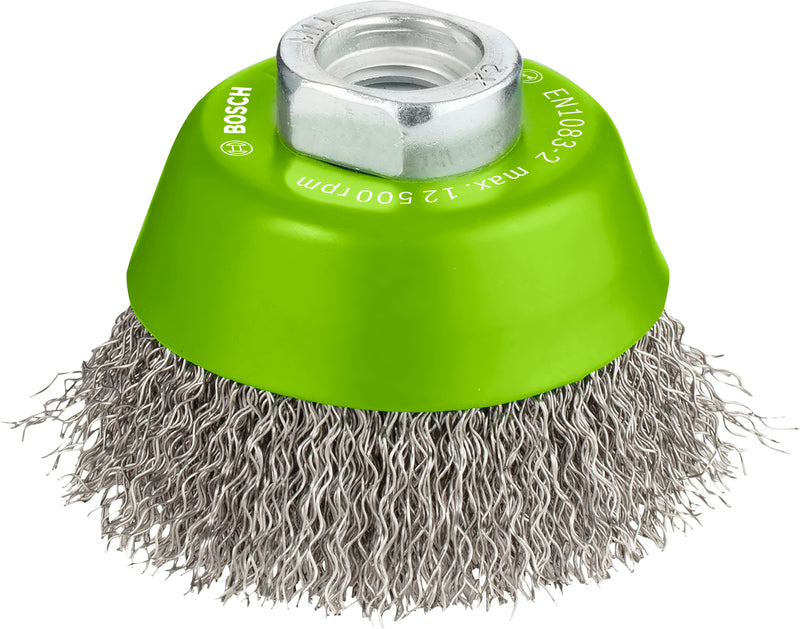 Bosch M14 Cup Brush 65mm, Crimped, 0.3mm Inox