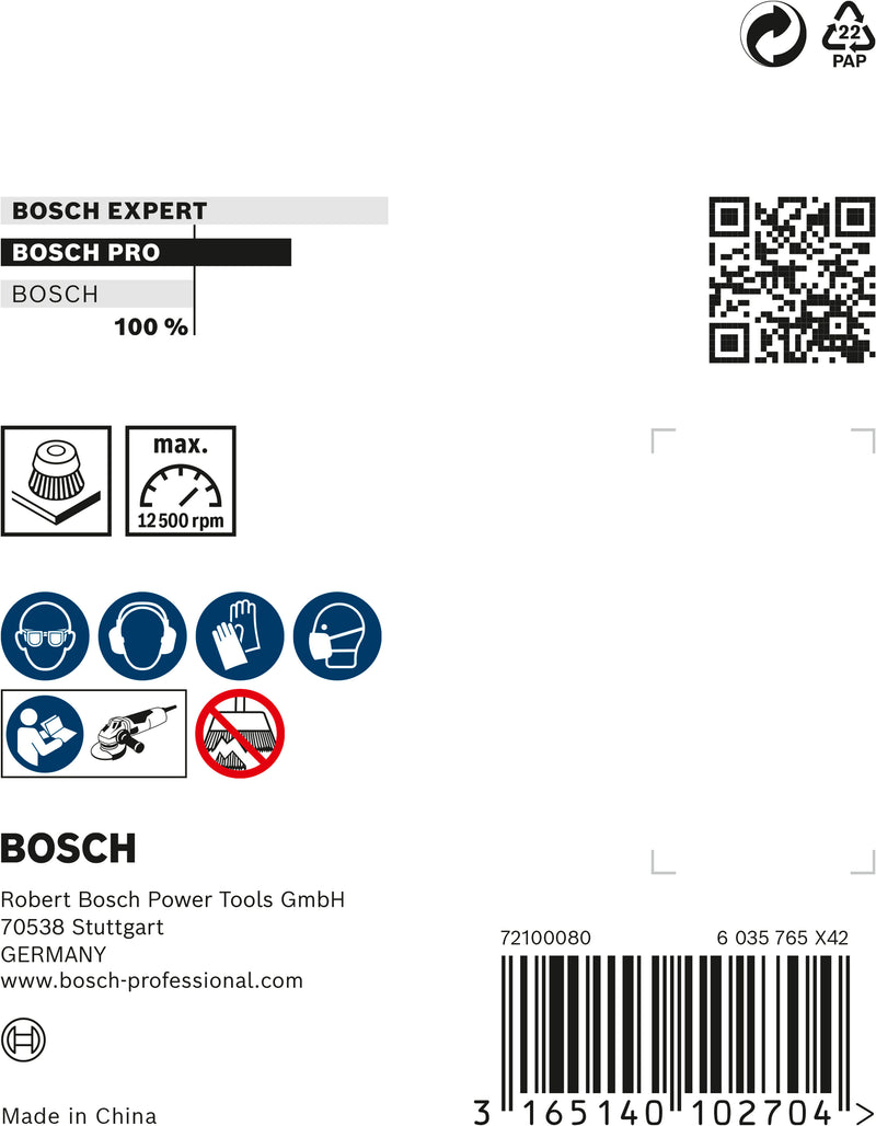 Bosch PRO Multi Material Clean Cup Brush, 75 x 0.3 mm, Thread